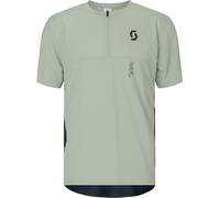 Scott - T-shirt MTB stretch e traspirante con collo con zip - Vertic Zip SS Tee M Spray Grey Dark Blue per Uomo in Poliestere Riciclato - Taglia XL - Grigio