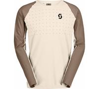 Scott - T-shirt MTB stretch, traspirante e resistente - Trail Vertic Pro LS Tee M Cotton White Toast Beige per Uomo - Taglia M - Bianco