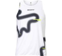Scott - Canottiera da running leggera, traspirante ed elasticizzata - RC Run Tank M White Black per Uomo in Poliestere Riciclato - Taglia M - Bianco