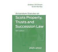 Scott Wortley Avizandum Statutes on the Scots Law of Property, Trust (Tascabile)