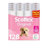 Scottex - Carta igienica originale, 128 rotoli, 4 confezioni da 32 rotoli