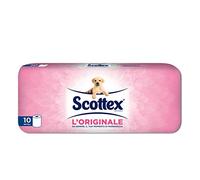 Scottex L'Originale Carta Igienica, Morbida e Assorbente, Confezione 100% Riciclabile, Fatto in Italia, 10 Rotoli Regular