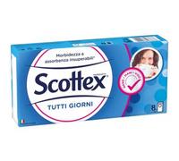 Scottex Tutti Giorni Fazzoletti di Carta Quattro Veli, 8 Pezzi