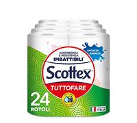 Scottex Tutto Fare, Carta Da Cucina, Morbida e Resistente, Ultra assorbente, Con Carta certificata FSC, 24 Maxi Rotoli