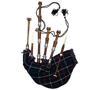 Scottish Bagpipe palissandro colore naturale con argento Plain mounts free tutor libro, borsa per il trasporto, drone, ance Full Size 40 x 20 Brown, Mackenzie