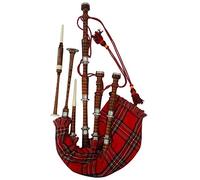 Scottish Bagpipe palissandro colore naturale con argento Plain mounts free tutor libro, borsa per il trasporto, drone, ance Full Size 40 x 20 Brown, Royal Stewart