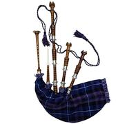 Scottish Bagpipe palissandro colore naturale con argento Plain mounts free tutor libro, borsa per il trasporto, drone, ance Full Size 40 x 20 Brown, Pride of Scotland