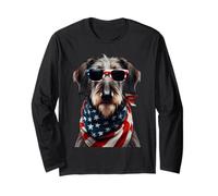 Scottish Deerhound Dog 4 luglio Giornata dell'indipendenza americana Maglia a Manica