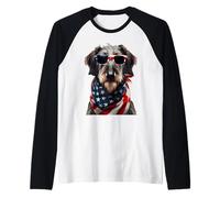 Scottish Deerhound Dog 4 luglio Giornata dell'indipendenza americana Maglia con Maniche Raglan