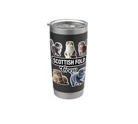 Scottish Fold Cat Crew Bicchiere termico in acciaio inox doppia parete