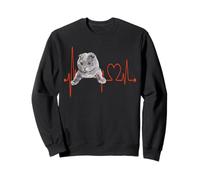Scottish Fold Cat Heartbeat ECG Funny Cats & Kitten Lovers Felpa