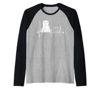 Scottish Fold Cat Heartbeat ECG Funny Cats & Kitten Lovers Maglia con Maniche Raglan