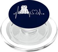 Scottish Fold Cat Heartbeat ECG Funny Cats & Kitten Lovers PopSockets PopGrip per MagSafe
