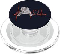 Scottish Fold Cat Heartbeat ECG Funny Cats & Kitten Lovers PopSockets PopGrip per MagSafe
