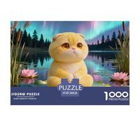 Scottish FoldPuzzle Adulti Per Gli AdultiCute Cats Puzzle Sfidanti 38x26cm/1000pcs Tutta La Famiglia.