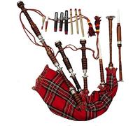 Scottish Great Highland Bagpipe palissandro naturale argento supporti con custodia rigida & tutor libro
