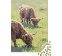 Scottish Highland Cattle Puzzle 1000 Pezzi Per Collezionisti, Mindfulness Attiva, Progetto Condiviso, Elemento Stilistico 1000pcs (75x50cm)