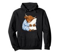 Scottish Highland Mucca Che Dorme in Pigiama Carino Sonno Felpa con Cappuccio