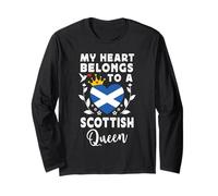 Scottish Queen Scottish Wife Girlfriend Scotland Flag Maglia a Manica