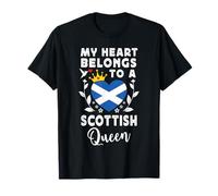 Scottish Queen Scottish Wife Girlfriend Scotland Flag Maglietta