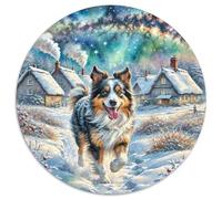 Scottish Shepherd Dog Rundes 1000 Puzzle Animals Rundes Puzzle Familienpuzzle Erwachsene Anspruchsvoll Für Erwachsene Kinder Einzigartiges Herausforderungsspiel 1000pcs (67.5x67.5cm)