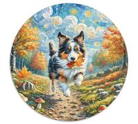 Scottish Shepherd Dog Rundes 1000 Puzzle Animals Rundes Puzzle Familienpuzzle Erwachsene Anspruchsvoll Für Erwachsene Bunte Kunst 1000pcs (67.5x67.5cm)