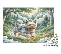 Scottish Terrier 1000 Pezzi per Adulti e Bambini, Terrier nei Boschi Innevati Giochi Educativi Puzzle per la Famiglia Decorazione Casa 52x38cm 1000 Pezzi