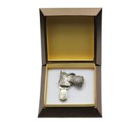 Scottish Terrier - Clip In Argento Con Immagine Di Un Cane, Scatola, Art Dog DE