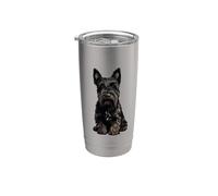 Scottish Terrier Dog Illustrazione Scottie Bicchiere termico in acciaio inox doppia parete