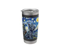 Scottish Terrier Dog van Gogh Arte della notte stellata Bicchiere termico in acciaio inox doppia parete