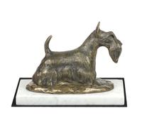 Scottish Terrier - figurina con un cane su marmo bianco Art Dog IT