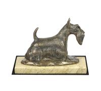 Scottish Terrier - figurina di cane su marmo sabbia, Art Dog IT