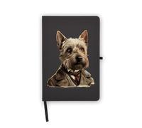 Scottish Terrier Gentleman Noble Pet Art Ritratto Notebook, pagine vuote, copertina in ecopelle, agenda, diario, quaderno di lavoro