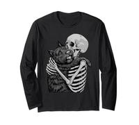 Scottish Terrier Skeleton Hug Halloween Amante dei Cani Maglia a Manica
