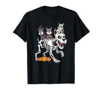 Scottish Terrier Skeleton Mummy Witch Halloween Uomo Donna Maglietta
