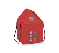 Scotton Casetta Natale con Cordino 200 x 200 x 180 Mm Lino Rosso