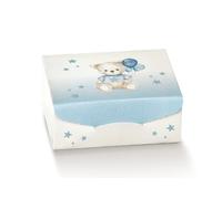 Scotton Gift Scatola Portaconfetti 70 x 70 x 30 Mm Babby Orsetto Azzurro 10 Pz