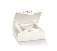 Scotton Gift Scatola Portaconfetti 80 x 80 x 30 Mm con Divisorio Botanica 10 Pz