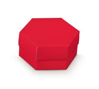 Scotton Scatola Esagono 110 x 60 Mm con Divisore Lino Rosso 10 Pz