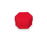 Scotton Scatola Esagono 60 x 40 Mm con Divisore Lino Rosso 10 Pz