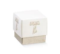 Scotton Scatola Fleur 50 x 50 X 50 Mm Tau Bianco e Tortora 10 Pz