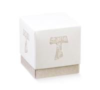 Scotton Scatola Fleur 70 x 70 X 70 Mm Tau Bianco e Tortora 10 Pz