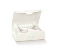 Scotton Scatola Gift Portaconfetti 120 x 120 x 40 Mm con Divisorio Fibra Bianco 10 Pz