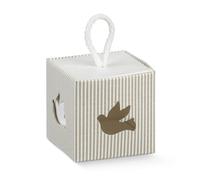 Scotton Scatola In Colomba con Cordino 50 x 50 x 50 Mm Tortora Millerighe 10 Pz