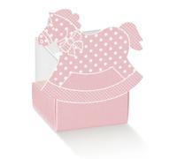 Scotton Scatola Portaconfetti 45 x 45 x 45 Mm Rosa con Cavallino 10 Pz