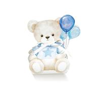 Scotton Scatola Portaconfetti 60 x 45 x 110 Mm Baby Orsetto Azzurro Palloncini 10 Pz