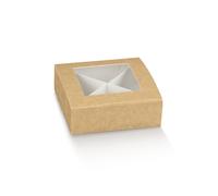Scotton Scatola Portaconfetti 80 x 80 x 30 Mm con Finestra Trasparente Nature 10 Pz