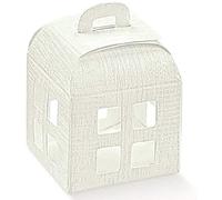 20 Pezzi Scatola Lanterna in cartoncino PORTACONFETTI Bianca 5.5x5.5x6 c