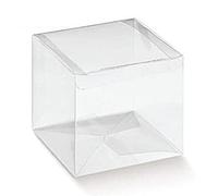 scotton spa 20 Pezzi Scatola Scatto bomboniera PVC Trasparente 15x15x15 cm | scatole in PVC Italiano Montaggio Semplice | Usate Un fondino se Volete Che Siano Piu' Resistenti