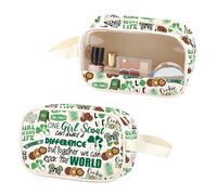 Scout Clear Makeup Bag Scout Leader PU Leather Cosmetic Bag Fare La Differenza PVC Zipper Pouch Scout Life Gift, Uno Scout Pu, No